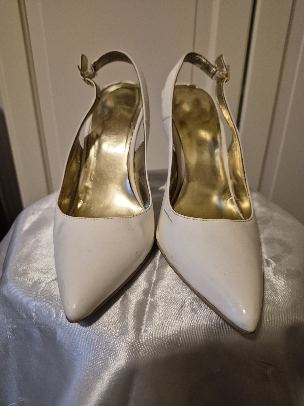 Classic White Pointed Slingback Pumps